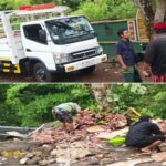 Truk Tabrak Pembatas Jalan di Pasar Hewan Glenmore, Evakuasi Berlangsung